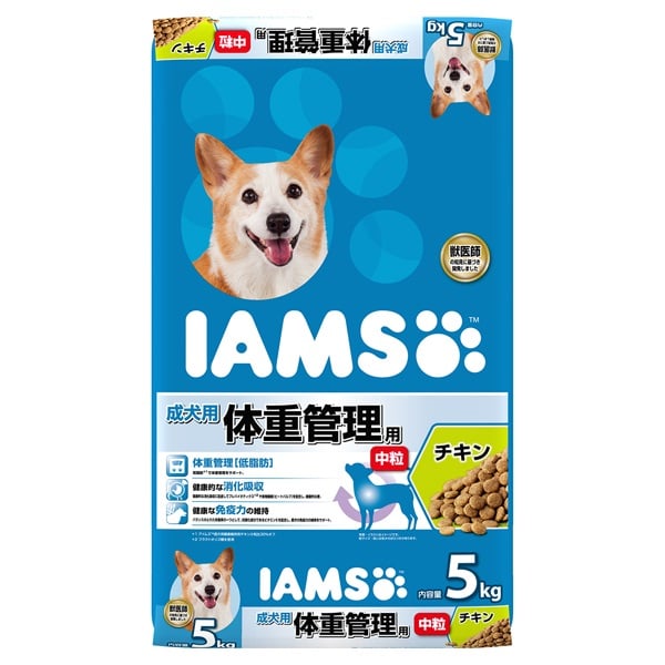 アイムス 成犬用 体重管理用 チキン 中粒 5kg IAMS マースジャパンリミテッド(5kg)