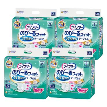 ライフリー のび～るフィット L 20枚入り　4袋 L 20枚×4個セット)ライフリー のび～るフィットうす型軽快テープ止め