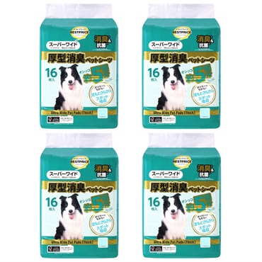 厚型消臭 ペットシーツ まとめて4個   トップバリュ ベストプライス TOPVALU BESTPRICE イオントップバリュ(スーパーワイド16枚x4)