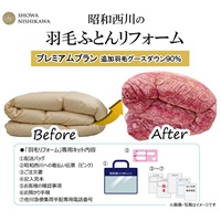 昭和西川　羽毛ふとんリフォーム　プレミアムプラン　追加羽毛 グースダウン90％(ピンク-シングルロング)