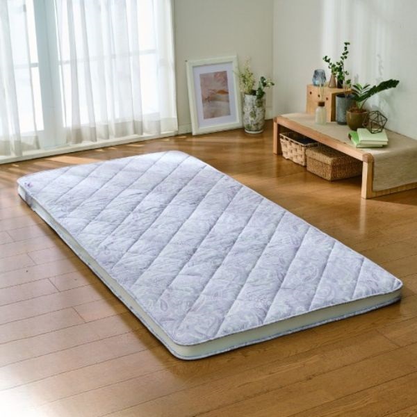 西川マチ付シングルロング敷布団100x200xマチ10cm同柄カバー付綿100% マチ付き合繊敷きふとん(（シングルロング）100×210cm ベージュ