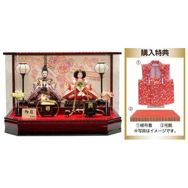 2026年1月24日以降順次お届け 吉德 親王ケース飾り「熨斗目に牡丹桜