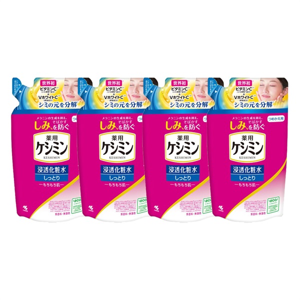 ケシミン 浸透化粧水 つめかえ用 140ml×4個セット しっとり 小林製薬 【医薬部外品】(しっとり)