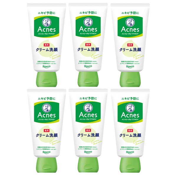 メンソレータム アクネス 薬用 クリーム洗顔 130g 6個セット | イオン