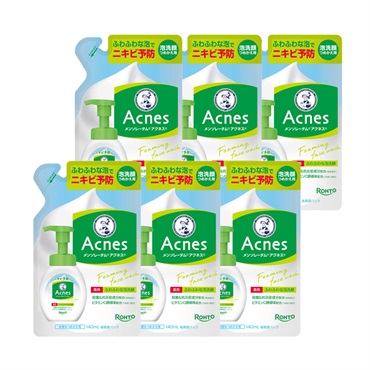 メンソレータム アクネス 薬用ふわふわな泡洗顔 つめかえ用 140ml 6個