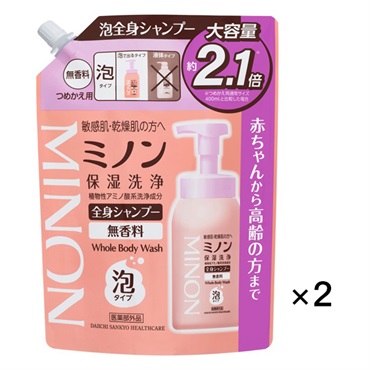 MINON(ミノン) 全身シャンプ ー 泡タイプ 詰替用 840ml 2個セット　第一三共ヘルスケア 【医薬部外品】