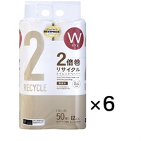 リサイクル トイレットペーパー ダブル 50ⅿ 12ロール×6袋 トップバリュ ベストプライス TOPVALU BESTPRICE イオントップバリュ(ダブル 50? 12ロール× ６袋)