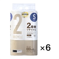 リサイクル トイレットペーパー シングル 100? 12ロール×6袋 トップバリュ ベストプライス TOPVALU BESTPRICE イオントップバリュ(シングル100? 12ロール× ６袋)
