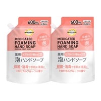 トップバリュベストプライス 薬用泡ハンドソープ つめかえ用3回分 600ml ×2個セット　トロピカルフルーツの香り(600ml ×2個セット)