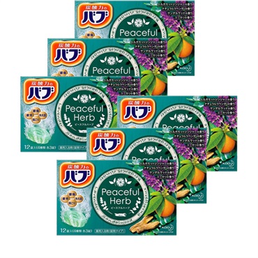 バブ 薬用入浴剤 ピースフルハーブ 12錠入×6箱セット 花王 【医薬部外