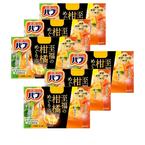 バブ  薬用入浴剤  至福の柑橘めぐり浴 12錠×6箱セット  花王  【医薬部外品】(12錠入 × 6箱)