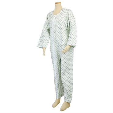 (従業員販売) テイコブ エコノミー 上下続き服 (介護用パジャマ) グリーン Sサイズ