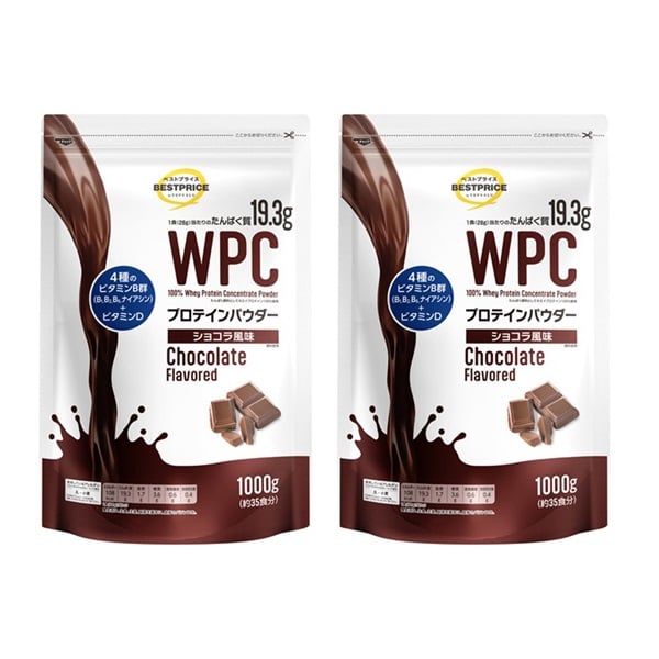 WPC ホエイプロテインパウダー ショコラ風味 1000g まとめて2個 トップバリュ ベストプライス(1000g×2個)