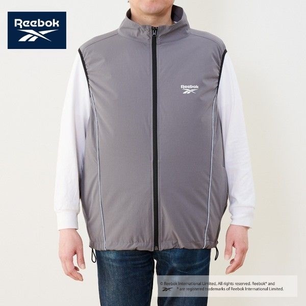 Reebok　ファンベスト　モバイルバッテリー対応（USB-Aタイプ）(グレー-XL)