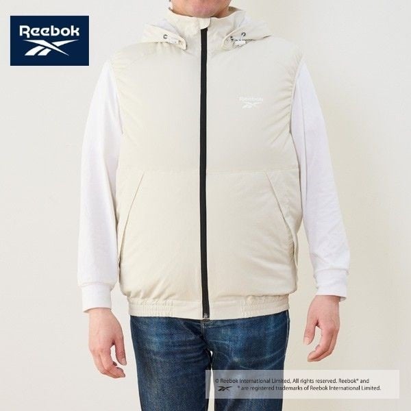 Reebok　フード付きファンベスト　モバイルバッテリー対応（USB-Aタイプ）(オフホワイト-S)