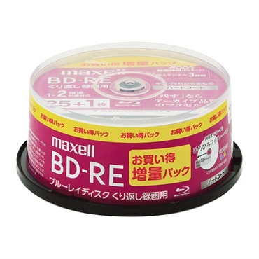 ケース販売】maxell 録画用BD-RE 25枚 + 1枚 【×8入】 BEV25WPAN.26SP