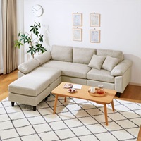 寝ころべるカウチソファ(アイボリー)
