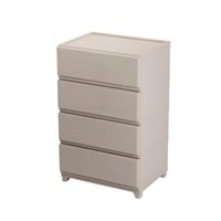 プラスチックチェスト　幅54cm　壁付デコニーシーヴォワイド(グレージュ-4段)
