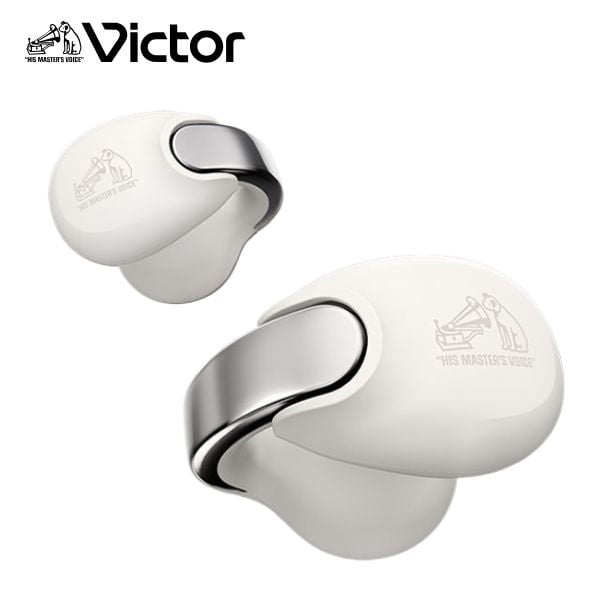 Victor　完全ワイヤレスイヤホン HA-NP1T【マイク対応/ワイヤレス（左右分離）/Bluetooth】(オフホワイト)