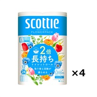 (従業員販売) スコッティ フラワーパック 2倍長持ち シングル ケース 12ロール×4個  scottie 日本製紙クレシア(100m 12ロール×4個)