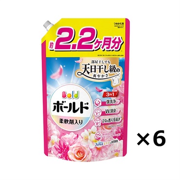(従業員販売) ボールド ジェル 華やかプレミアムブロッサムの香り つめかえ用 ウルトラジャンボサイズ ケース 1580g×6個入 Bold P&G