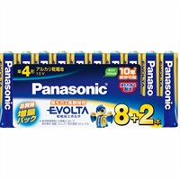 Panasonic　エボルタ 単3/8+2(増量パック）・単4/8+2(増量パック）　LR6EJSP/10S・LR03EJSP/10S(単4形)