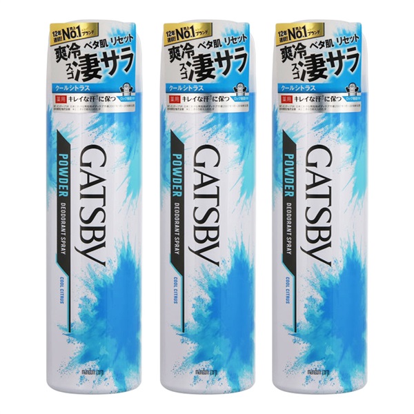 ギャツビー パウダー デオ ドラント スプレー  クールシトラス 130g  3個セット  GATSBY マンダム 【医薬部外品】(3個セット)