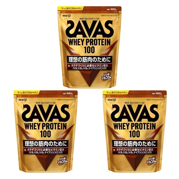ザバス ホエイプロテイン100 リッチショコラ味 980g まとめて3個(980g×3個)
