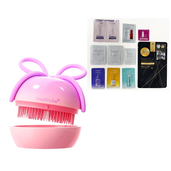 ネット限定  リボンチェリー 美ツヤブラシ  バイオレットピンクチェリー  medicube　& お試しアソートセット(バイオレットピンクチェリー)