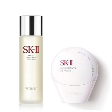 SK-II フェイシャル トリートメント エッセンス　230ml＋SK-II ジェノプティクス CC プライマー 30g/ 化粧水 / CCクリーム / sk2(エスケーツー)(ミントグリーンセット)