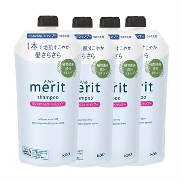 メリット リンスのいらないシャンプー つめかえ用 4個セット　花王