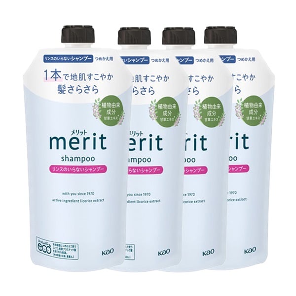 メリット リンスのいらないシャンプー つめかえ用 4個セット　花王( 4個セット)