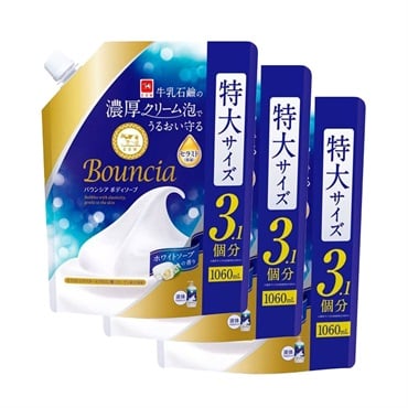 バウンシア ボディソープ ホワイトソープの香り 詰替 特大サイズ1060ml　3個セット