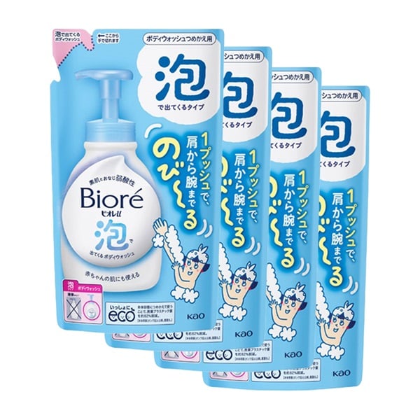 ビオレ泡ボディウォッシュ　詰替え480ml　4個セット   Biore 花王(4個セット)