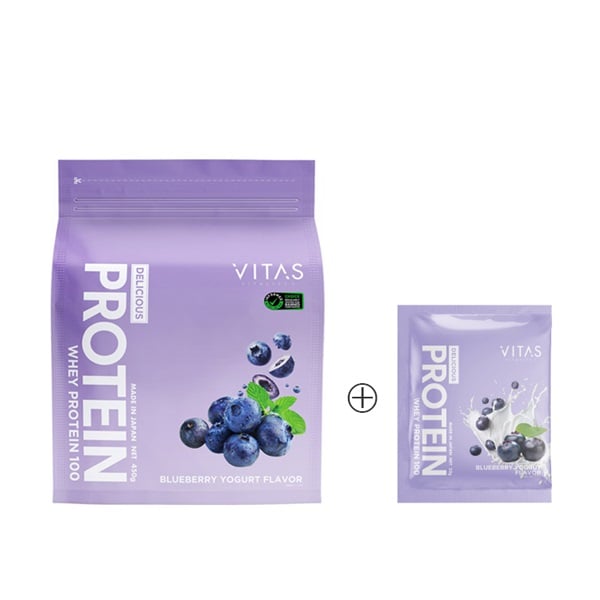 VITAS プロテイン WPC トライアル1食分付 450g+32g(ブルーベリーヨーグルト風味)