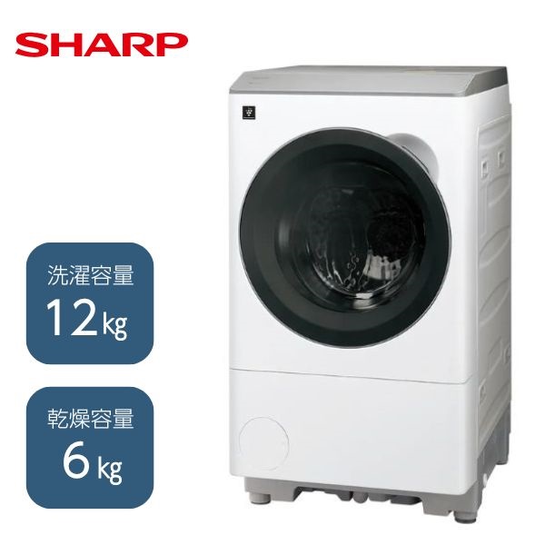 シャープ　12kgドラム式洗濯乾燥機　ES-12P1-WL【標準配送料2000円＋標準設置料6000円別途】(ES-12P1-WL)