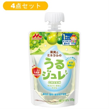 【4点セット】森永 果実とミネラルのうるジュレ GREEN 1歳頃～ ベビー飲料