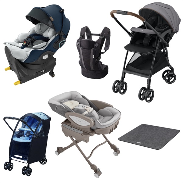 アップリカ ラクーナクッションAC 純正レインカバー付き 夏の