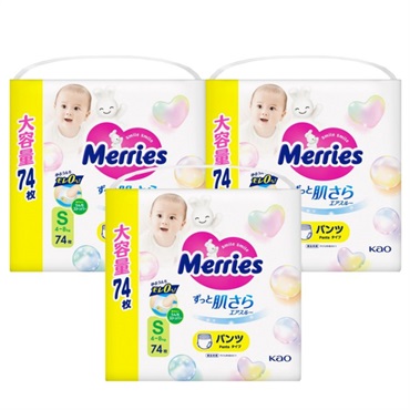 テープSサイズ  メリーズ肌さらエアスルー（4~8kg）296枚（74枚x4） Amazon.co.jp: 【Amazon.co.jp限定】【テープ Sサイズ】メリーズ