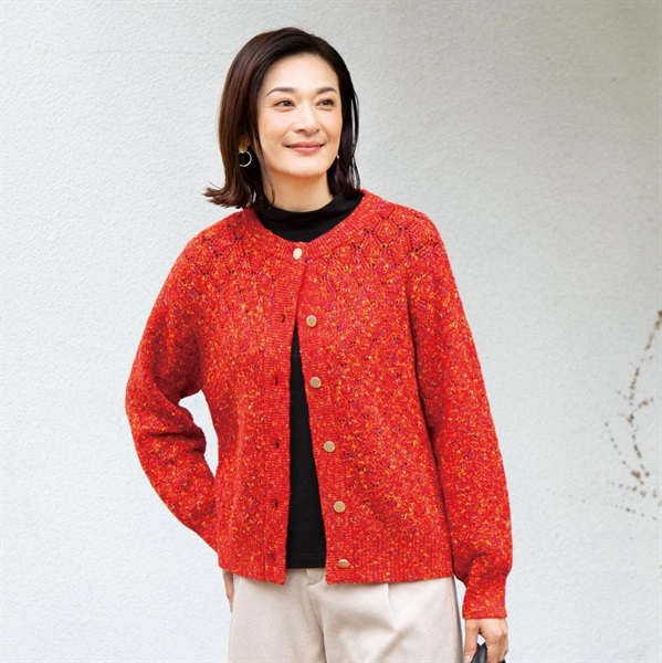 ニットカーディガン ラメ使い透かし編み レディス PART2 BY JUNKO  