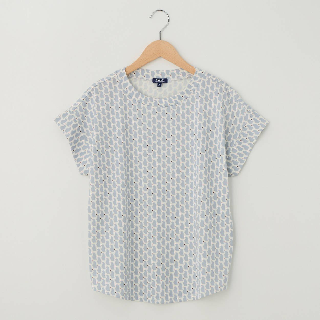 JUNKO ⭐️サカイ　切替ドッキングカットソー　半袖　ドレスシャツ　フリル Tシャツ ペンギンプリント PART2 BY JUNKO SHIMADA(パート2 BY