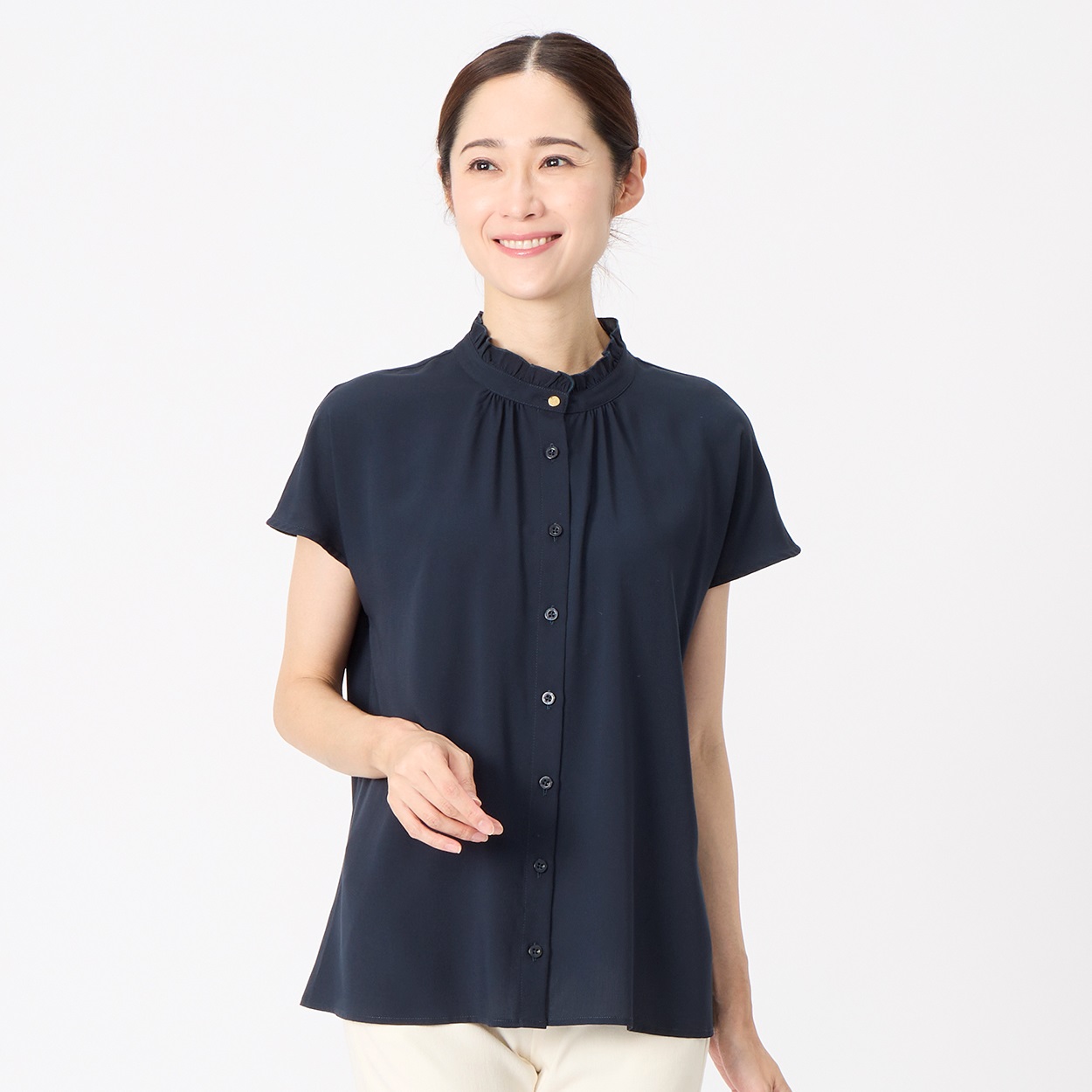 【美品】フォーティナインアベニュージュンコシマダ 長袖ブラウス フリル M ☆美品☆ 49AV.junko shimada フォーティーナインアベニュー