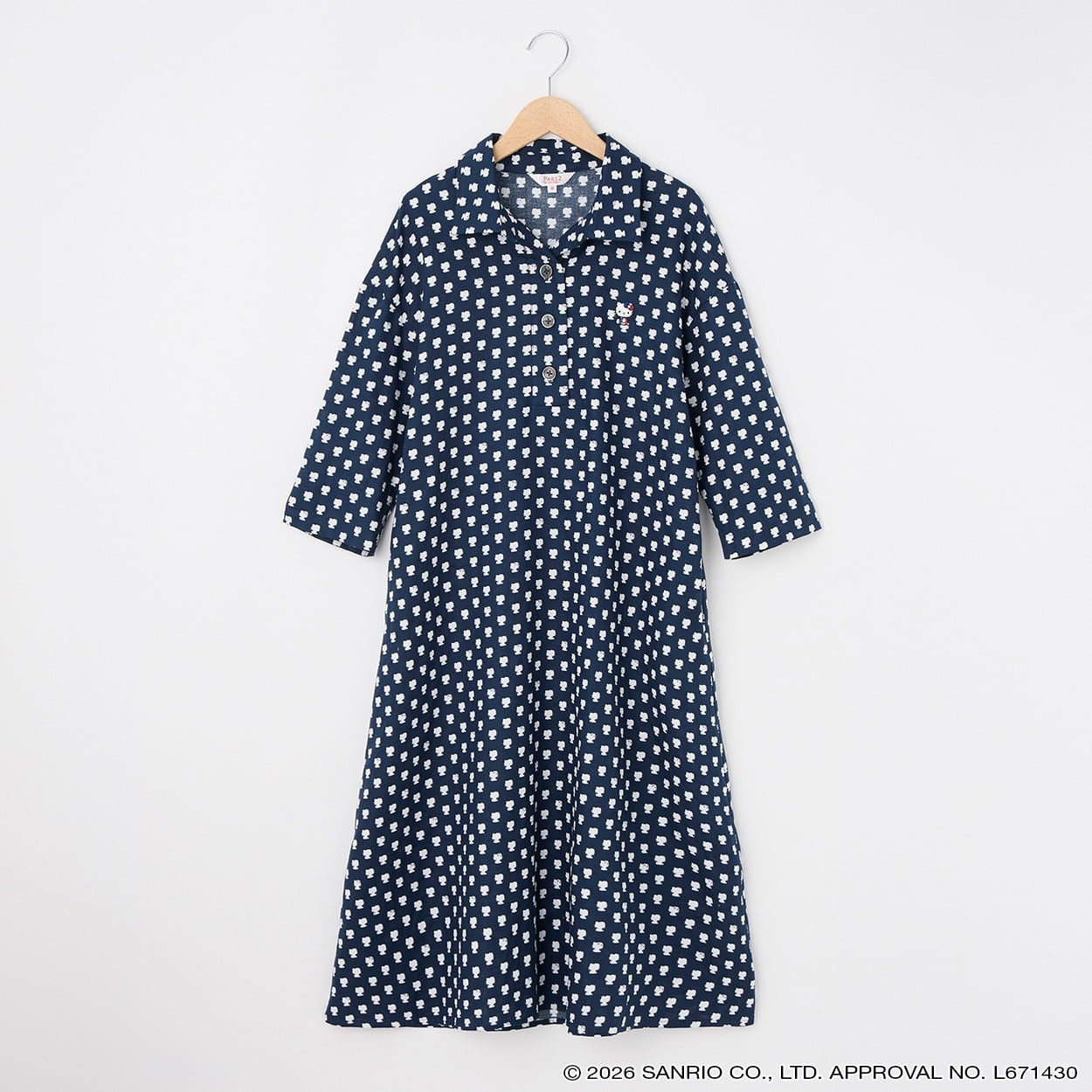 ハロ－キティ刺繍ワンピ－ス PART2 BY JUNKO SHIMADA(パート2 BY ジュンコシマダ) 931034C(Ａコイアオ-L)