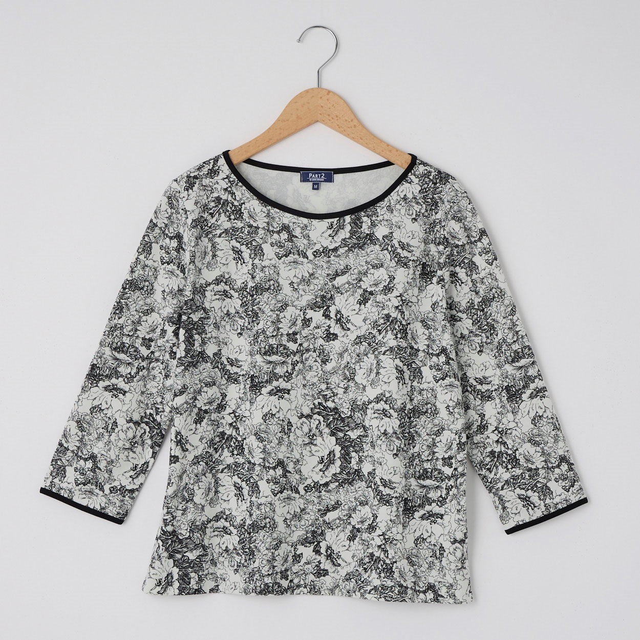 パイピング使い配色Tシャツ PART2 BY JUNKO SHIMADA(パート2 BY ジュンコシマダ) 933836C(キナリ-L)