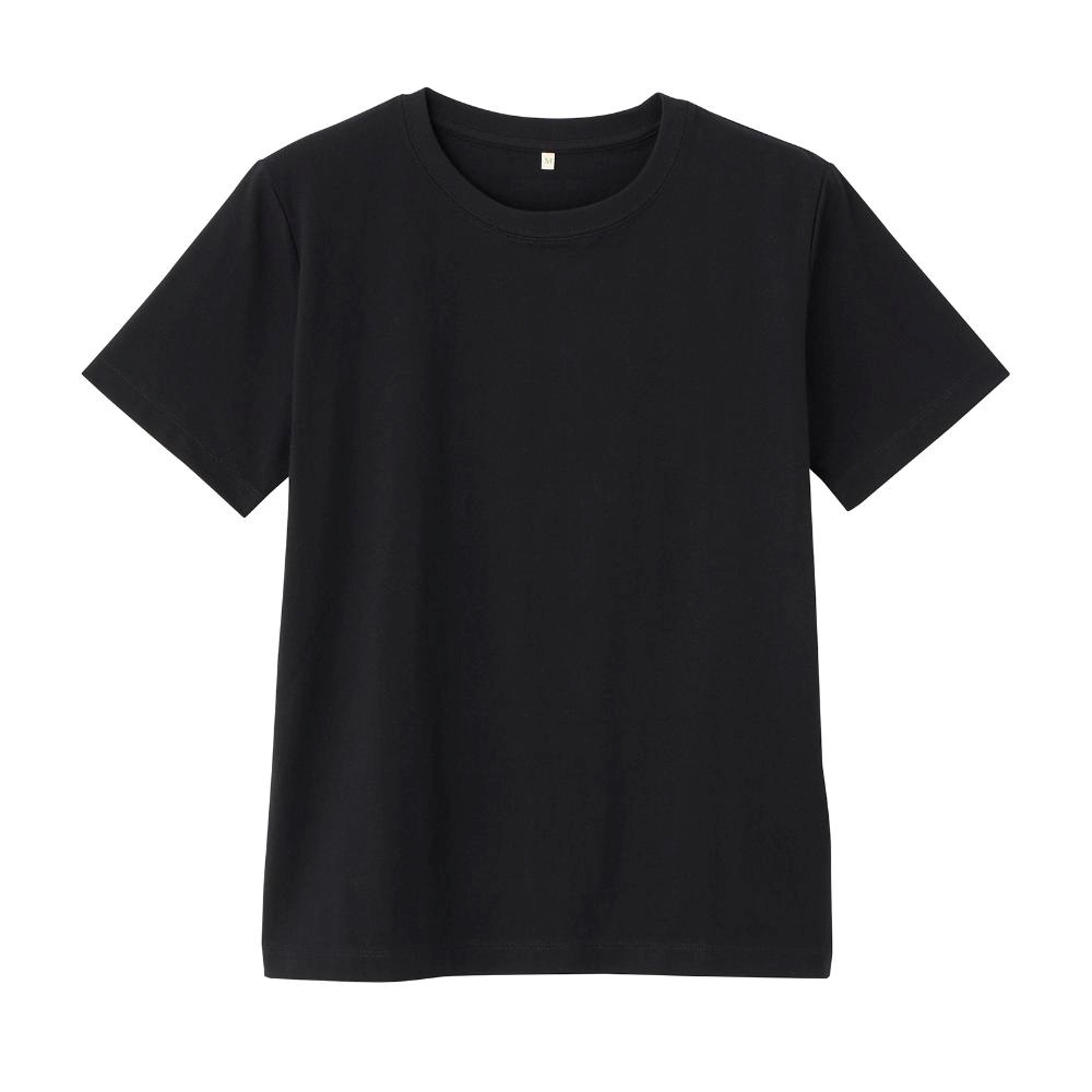 TVC オーガニックコットン クルーネック半袖Tシャツ レディス(クロ（無地）-S)