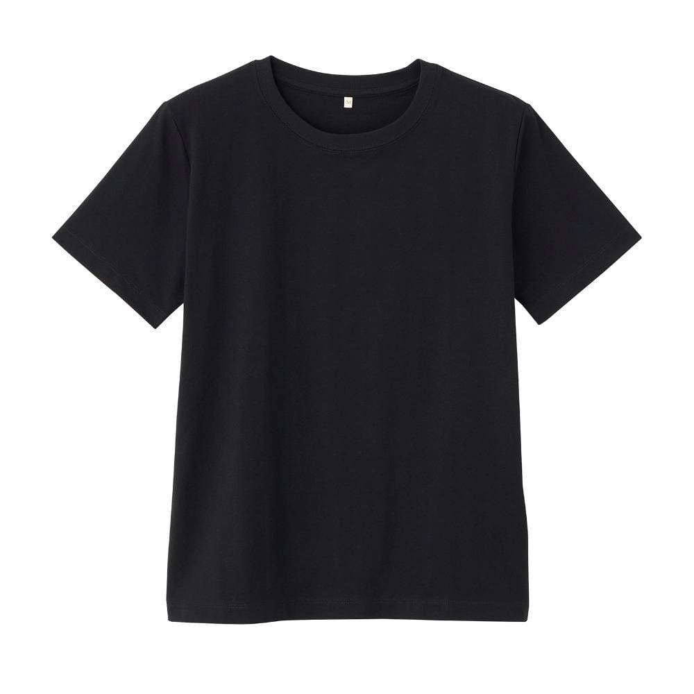 TVC オーガニックコットン クルーネック半袖Tシャツ レディス(クロ（無地）-L)