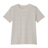 TVC オーガニックコットン クルーネック半袖Tシャツ レディス(グレー（ボーダー）-S)