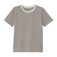 TVC オーガニックコットン クルーネック半袖Tシャツ レディス(ブラウン（ボーダー）-S)