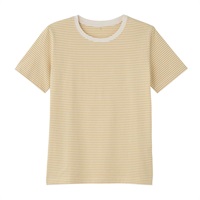 TVC オーガニックコットン クルーネック半袖Tシャツ レディス(イエロー（ボーダー）-S)