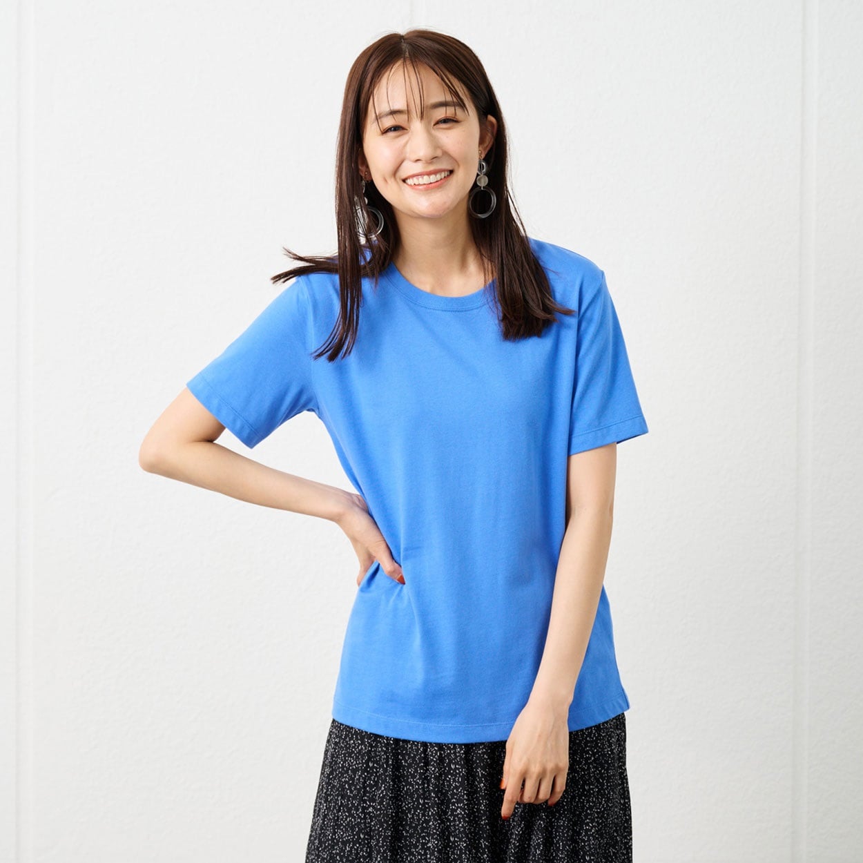 TVC オーガニックコットン クルーネック半袖Tシャツ レディス(アオ（無地）-M)